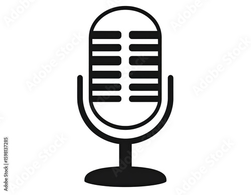 Retro microphone icon isolated on transparent background