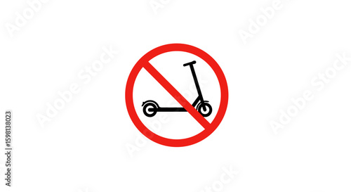 Free Download No electric scooters symbol with red circle and slash on white backgro - GFXLoad