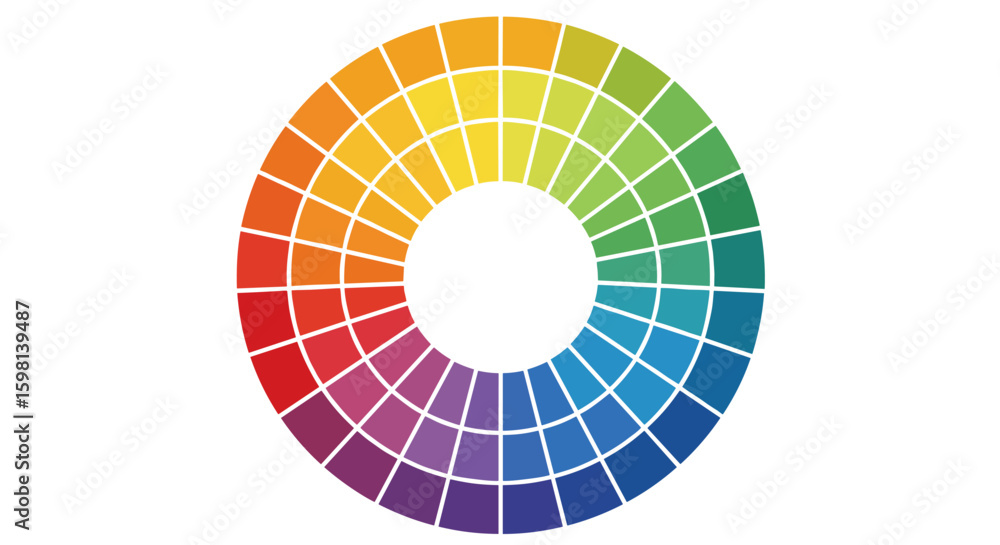 Obraz premium Vibrant circular color wheel with radiating spectrum gradient design