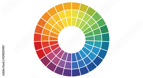 Vibrant circular color wheel with radiating spectrum gradient design