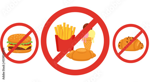 Healthy eating concept: no fast food desserts or pastries in diet rest