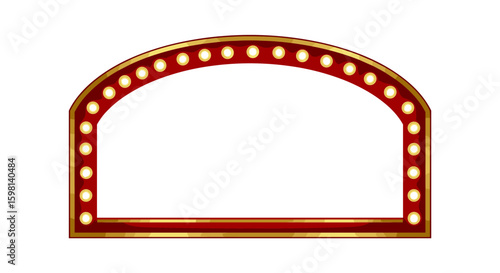 Retro marquee frame with glowing bulbs for vintage signage design