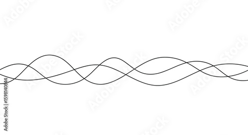 Simple continuous wave line pattern on white background