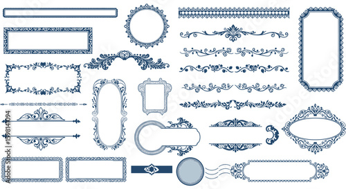 Elegant ornamental borders and frames: intricate decorative designs co