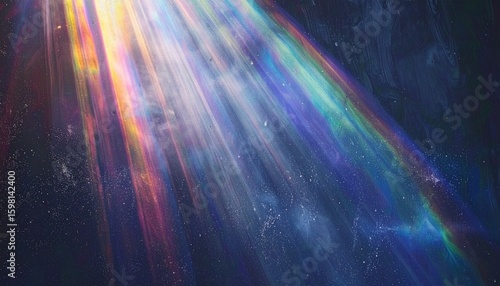 Blur colorful warm pink rainbow light leaks on black background. Glow Vintage prism, water caustic, surreal light