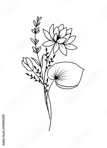 Water Lily July Birth Month Flower Bouquet