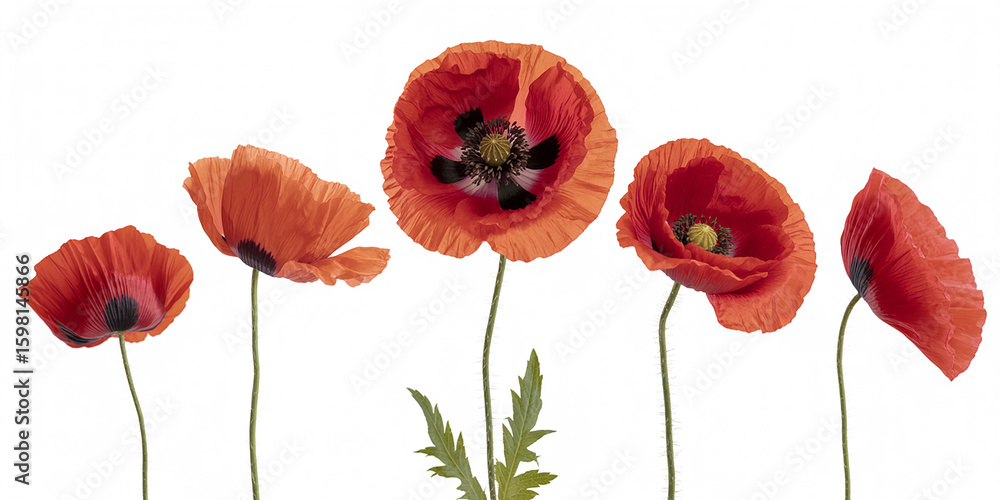 Obraz premium Vibrant Red Poppies: Beautiful Flowers for Gardens and Decor.