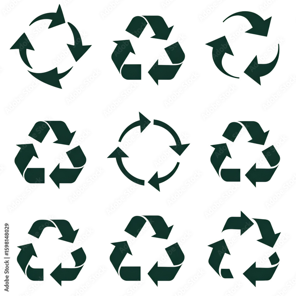 Obraz premium Illustration of Recycling Arrows Symbol - Eco Friendly Design