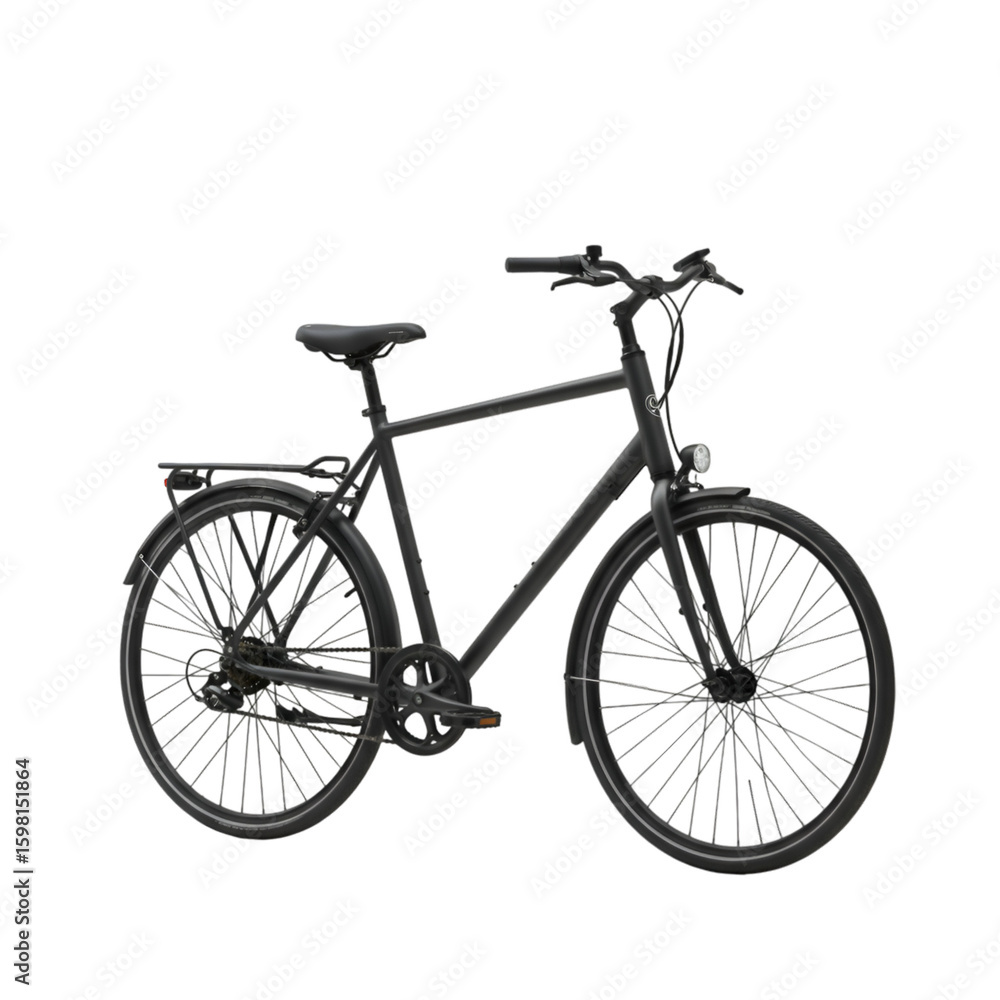 Fototapeta premium Black Bicycle Illustration on Isolated Black Background