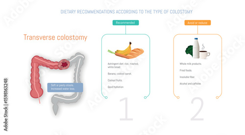 Dietary recommendations for transverse colostomy care