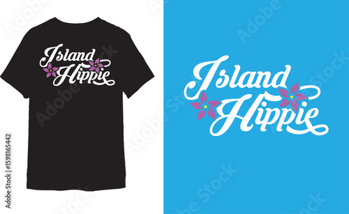 Island Hippie t shirt design 