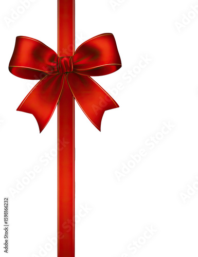 Wallpaper Mural Red ribbon bow with a vertical ribbon Torontodigital.ca