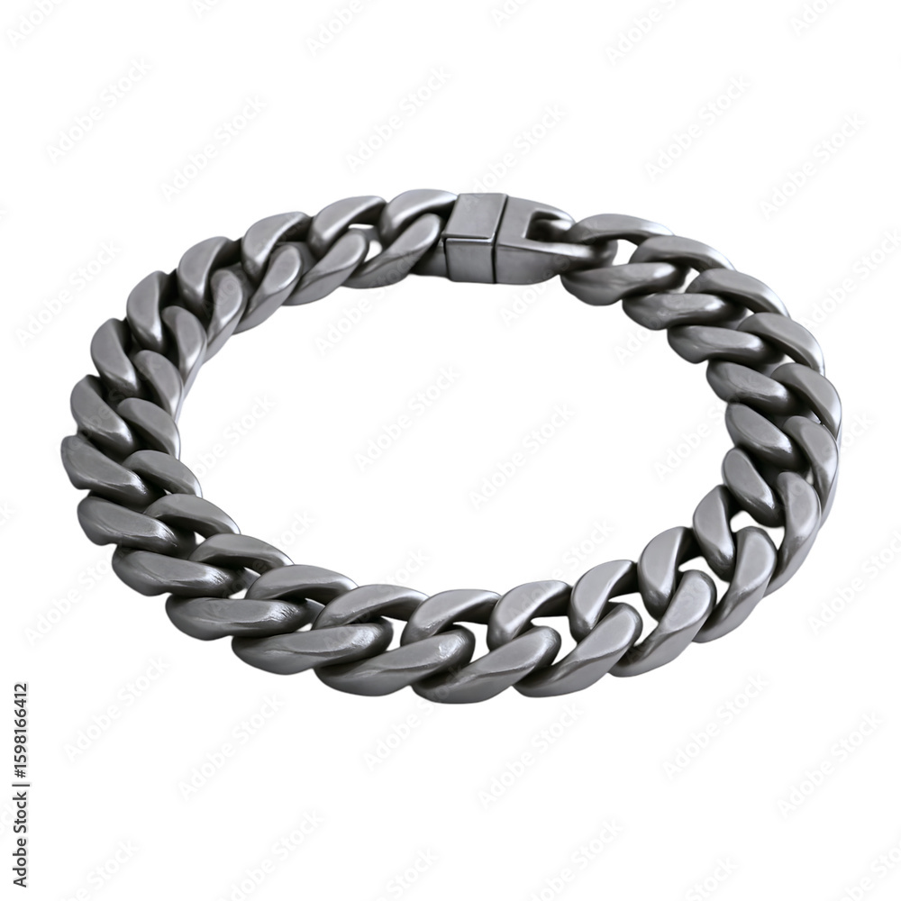 Obraz premium Stylish metallic bracelet with a chunky design, perfect for modern accessories.