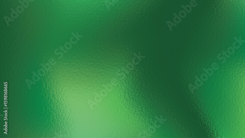 Abstract metallic green foil texture with dark and light gradients and glossy glass effect. Vector background.