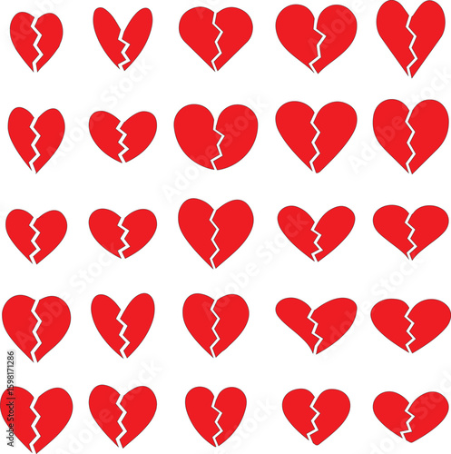 set of vector hearts, set of hearts, set of red hearts, heart, love, valentine, hearts, shape,