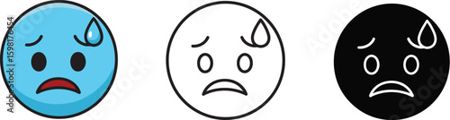 Anxious face emoji anxious face emoticon anxious face expression anxious face graphic anxious face icon set