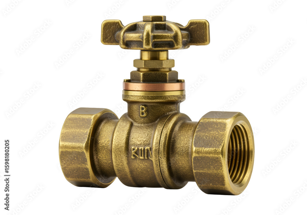 Isolated Photo of Brass and Copper Valve Isolated Photo of Brass and Copper Valve