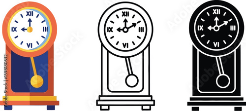 Grandfather clock illustration antique clock pendulum clock vintage clock time clock vector clock art