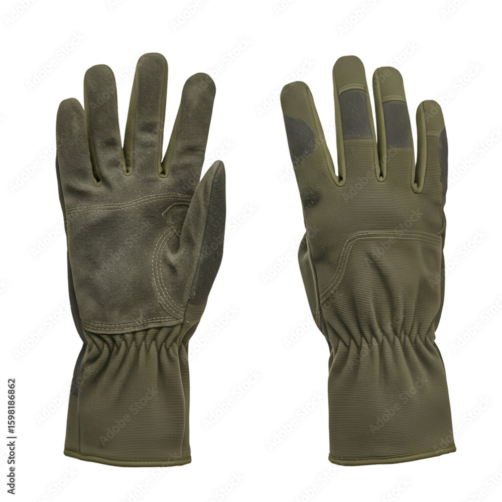 Obraz premium Isolated Photo Pair Green Work Gloves