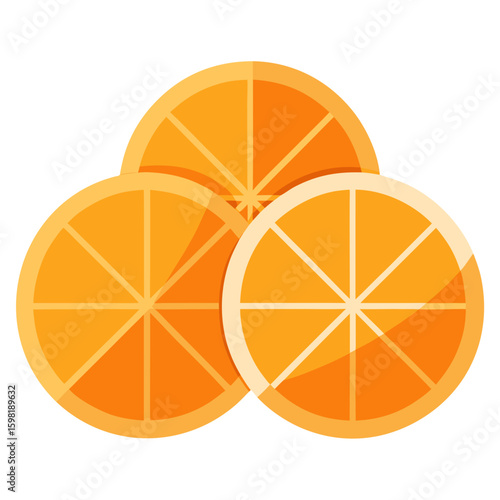 orange slices isolated on white background