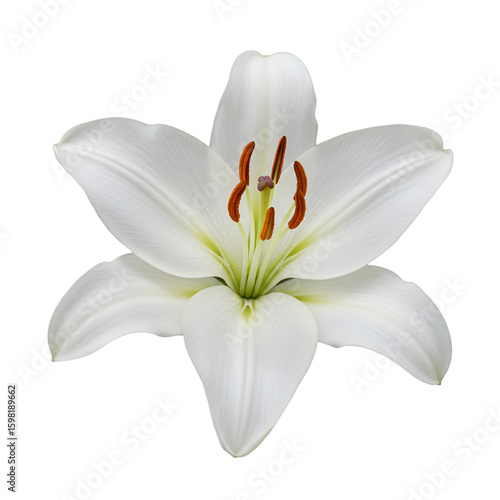 Isolated Photo White Lily on Black Background