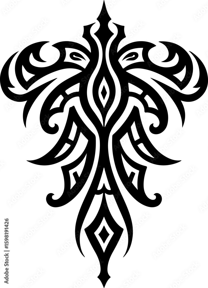 Obraz premium Tribal Phoenix and Celtic Knot Symbol Set
