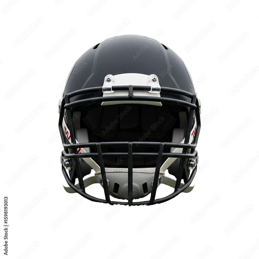 Fototapeta premium Isolated Photorealistic American Football Helmet on Black Background
