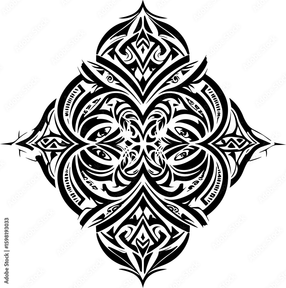 Fototapeta premium Tribal Phoenix and Celtic Knot Symbol Set