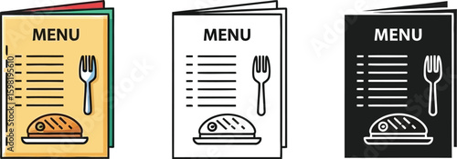 Restaurant menu design template vector illustration for food and drink presentation icon set