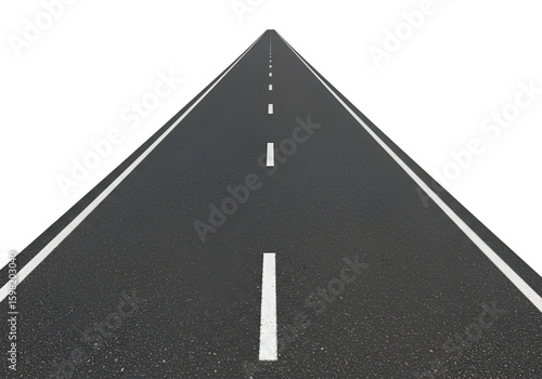 Isolated PNG of Empty Asphalt Road at Night