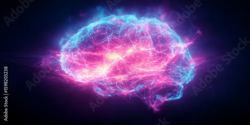 Glowing abstract representation of the human brain in scientific research