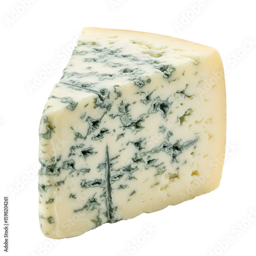 Isolated PNG Photorealistic Slice of Blue Cheese