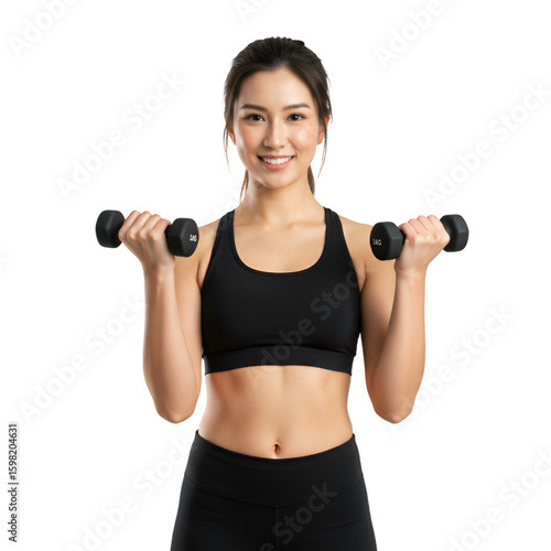 Photo of Fit Asian Woman Lifting Weights