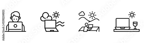  Work From Anywhere: Remote Work & Digital Nomad Lifestyle Icons