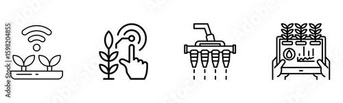 Smart Agriculture & Precision Farming: Agri-Tech & Irrigation Icons
