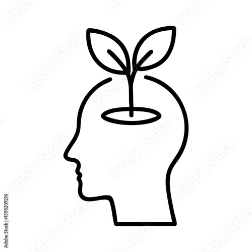 Mental growth and positive mindset icon