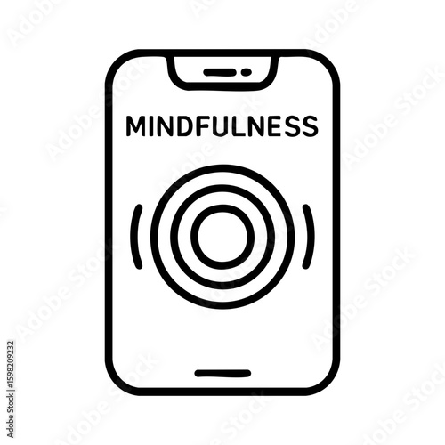 Mindfulness meditation app icon on smartphone