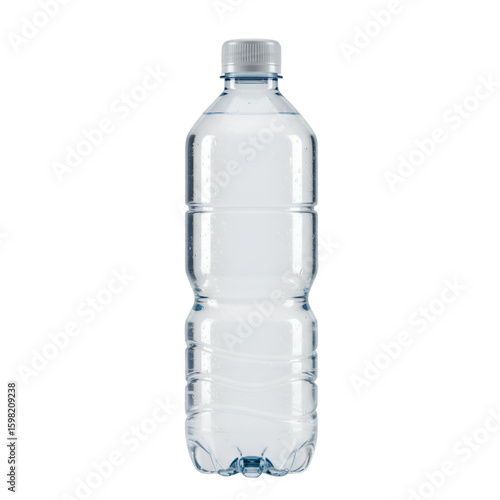 Isolated Plastic Water Bottle on Transparent Background