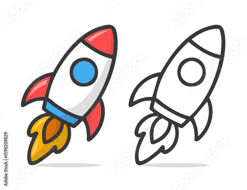 Space rocket emoji vector symbol ship illustration