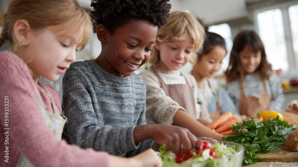 celebrate national nutrition month with vibrant and engaging scene focused on healthy eating for children celebrate national nutrition month with vibrant and engaging scene focused on healthy eating for children