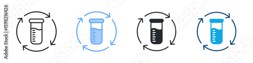 Centrifuge Icon Set Multiple Style. Designed In Outline, Blue, Glyph, Dual Tone