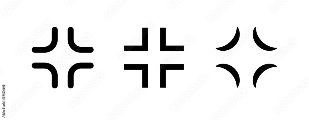 Obraz premium 怒りマークと吹き出し付きの感情アイコンセット（イライラ ストレス 怒る 表現素材 ベクター）