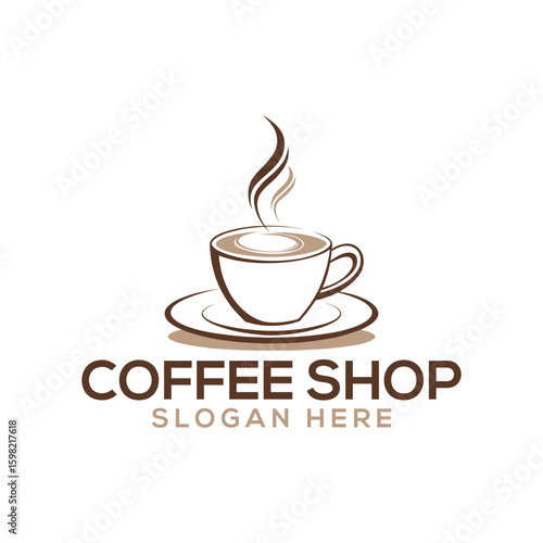 coffee silhouette logo vector line art logo design