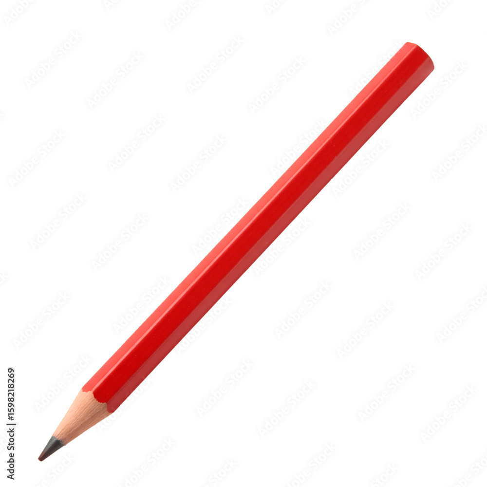 Isolated Red Pencil On Transparent Background Isolated Red Pencil On Transparent Background