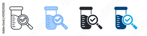 Blood Test Icon Set Multiple Style. Designed In Outline, Blue, Glyph, Dual Tone