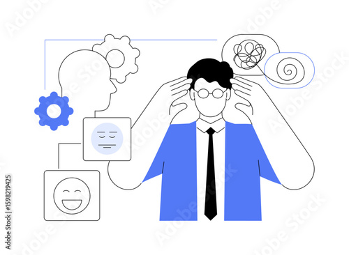 Emotional intelligence isolated cartoon vector illustrations.