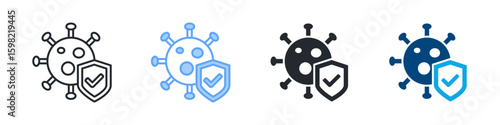 Immunology Icon Set Multiple Style. Designed In Outline, Blue, Glyph, Dual Tone