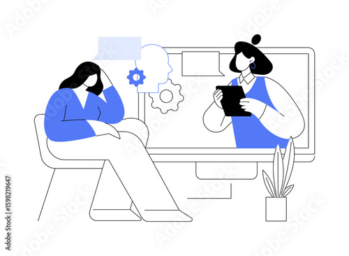 Online consulting isolated cartoon vector illustrations.