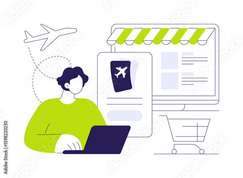 Ticketing software abstract concept vector illustration.