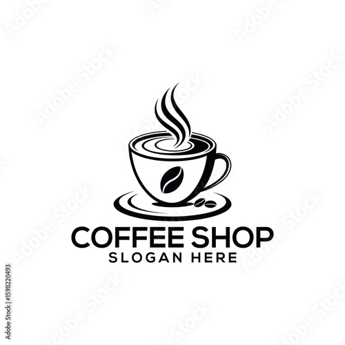 coffee silhouette logo vector line art logo design